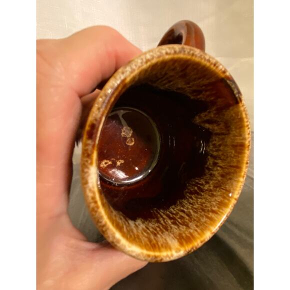 Vintage 70s McCoy Pottery USA Brown Drip Glaze Coffee Tea Mug Cup 3 in tall EUC - Picture 8 of 11